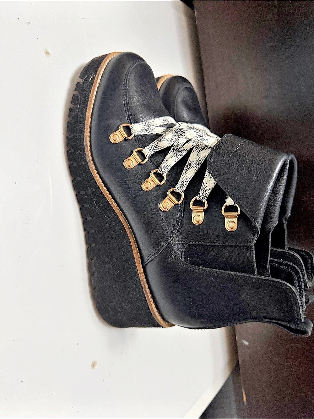 Cole Haan Grand Explore Women’s Black Leather Platform boots